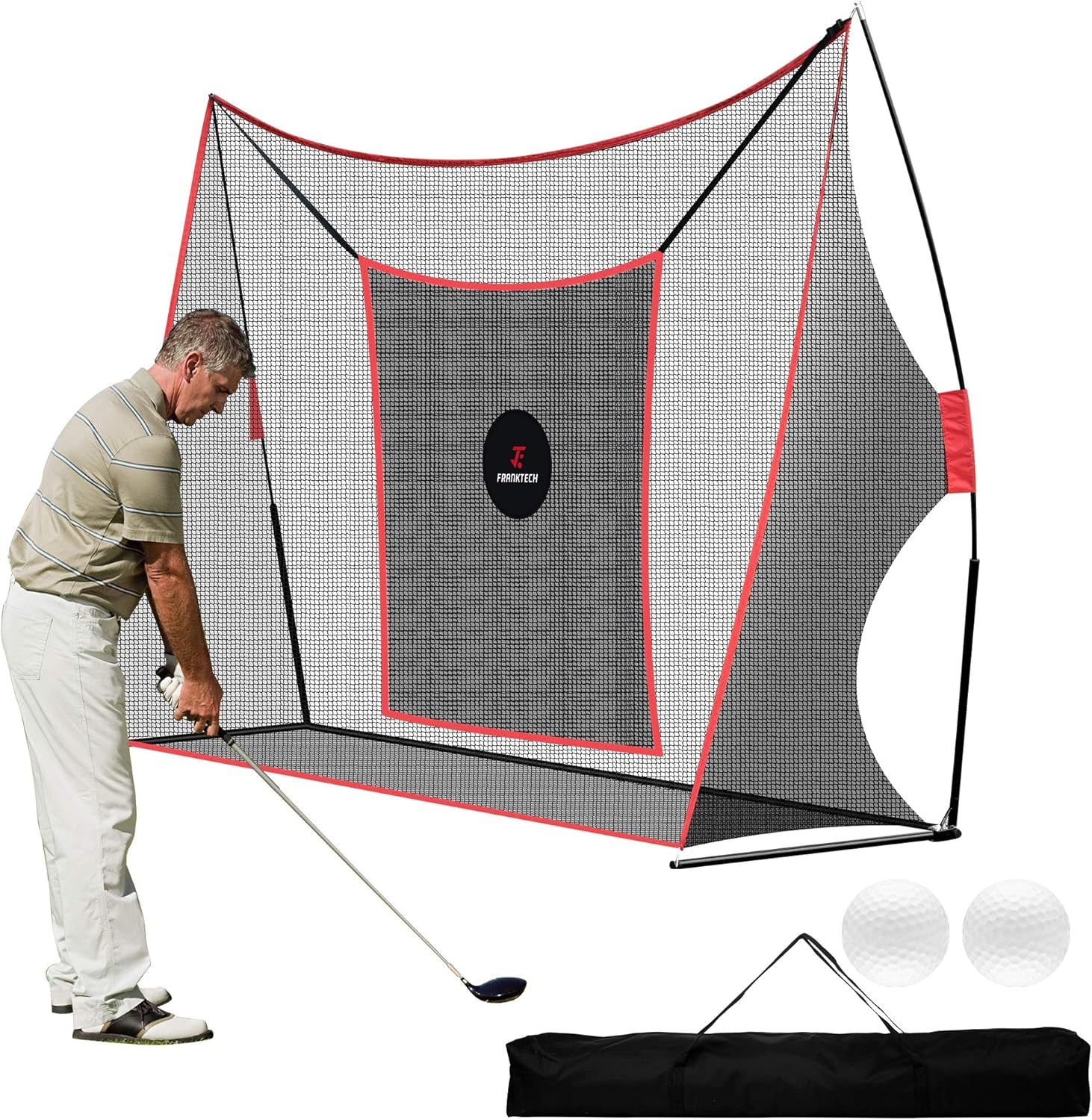 Golf Hitting Net Heavy Duty Golf Practice Net for Backyard Driving Golf Net with High Impact Chipping Hitting Target Golf Driving Practice Net Include Carry Bag Golf Balls for Indoor Outdoor