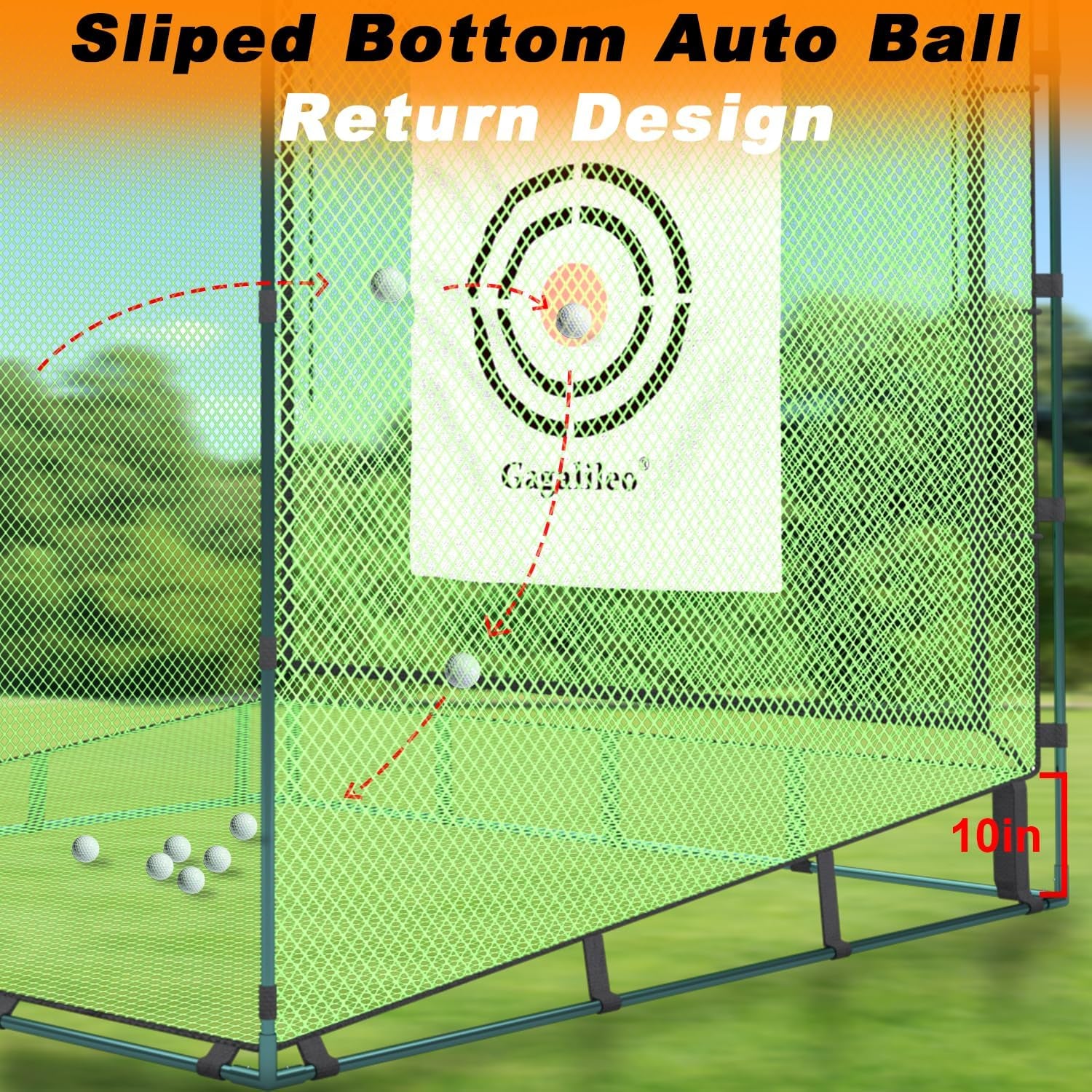 Golf Cage Net,Golf Cage Netting,Golf Hitting Cage,Golf Nets for Backyard Driving, Heavy Duty Golf Cage Net,High Impact Golf Net System with Target(Size Optional)