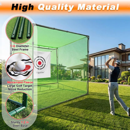Golf Cage Net,Golf Cage Netting,Golf Hitting Cage,Golf Nets for Backyard Driving, Heavy Duty Golf Cage Net,High Impact Golf Net System with Target(Size Optional)